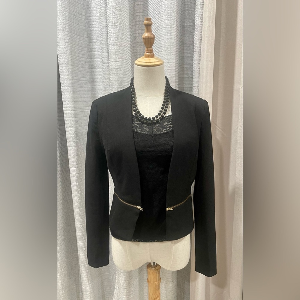 Guess Solid Black Mid-Waste Blazer - image 3